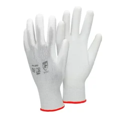 1 Paar Arbeitshandschuhe Nylongewebe mit PU-Beschichtung Größe 7-S Weiß-ECD Germany New