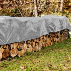 Abdeckplane Gewebeplane mit Ösen 1,5x6 m 180g/m² in Grau aus PE-ECD Germany Best