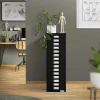 Aktenschrank mit 15 Schubladen 28x38x87 cm Schwarz aus Metall ML-Design-ECD Germany Outlet