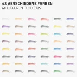 Aquarellfarben Malkasten 48 Farben in Metallbox Silber mit Zubehör-ECD Germany Outlet