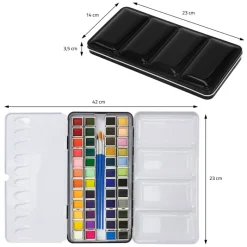 Aquarellfarbkasten mit 48 Farben inklusive Pinsel und Papier Malkasten Set-ECD Germany Sale