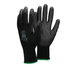Arbeitshandschuhe 12 Paar mit PU-Beschichtung Schwarz Größe XXL-ECD Germany Discount