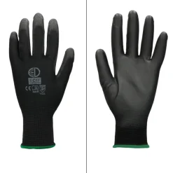 Arbeitshandschuhe 12 Paar mit PU-Beschichtung Schwarz Größe XXL-ECD Germany Discount