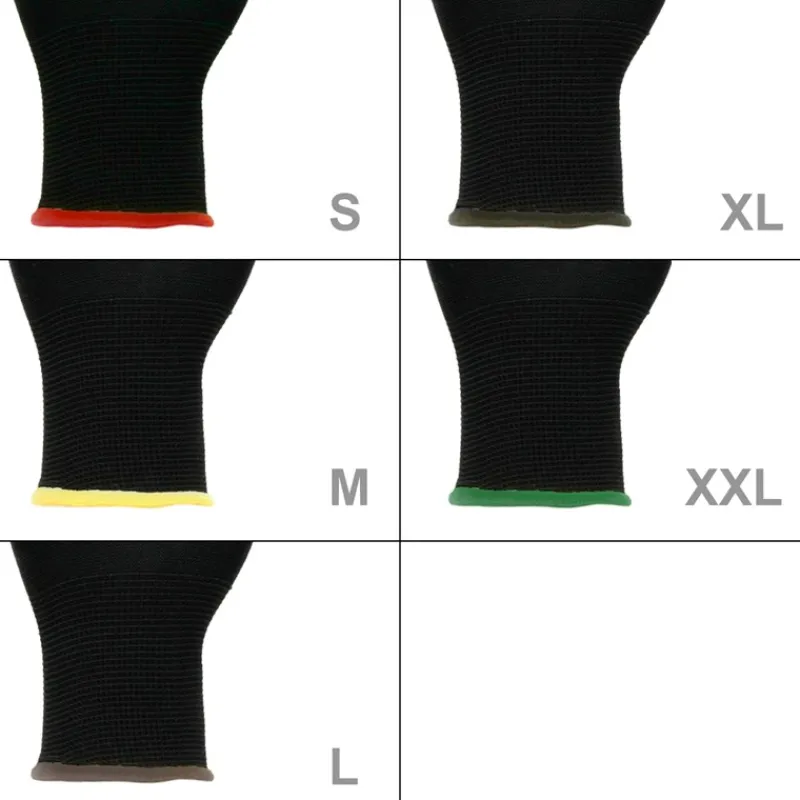 Arbeitshandschuhe 1 Paar mit PU-Beschichtung Schwarz Größe M-ECD Germany New