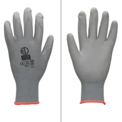 Arbeitshandschuhe 120 Paar mit PU-Beschichtung Grau Größe S-ECD Germany Hot