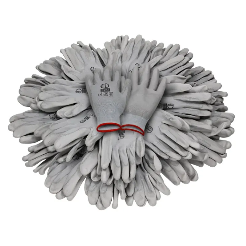 Arbeitshandschuhe 120 Paar mit PU-Beschichtung Grau Größe S-ECD Germany Hot