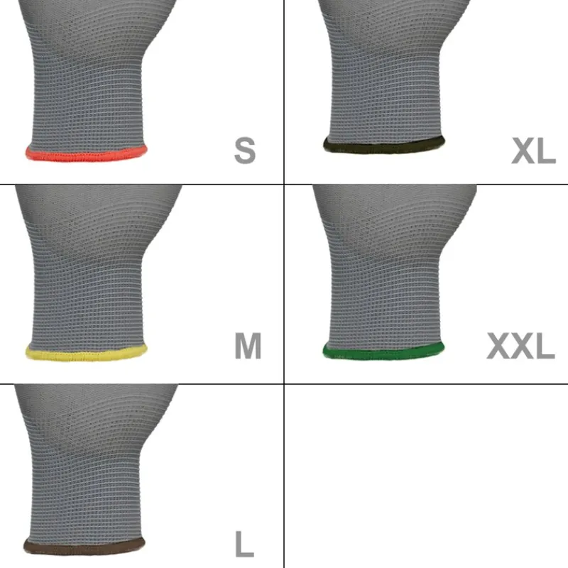 Arbeitshandschuhe 120 Paar mit PU-Beschichtung Grau Größe S-ECD Germany Hot
