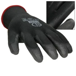 Arbeitshandschuhe 1 Paar mit PU-Beschichtung Schwarz Größe S-ECD Germany Best