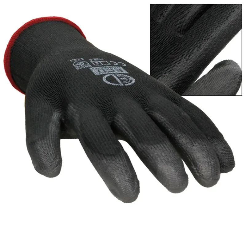 Arbeitshandschuhe 1 Paar mit PU-Beschichtung Schwarz Größe S-ECD Germany Best