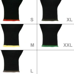 Arbeitshandschuhe 1 Paar mit PU-Beschichtung Schwarz Größe S-ECD Germany Best