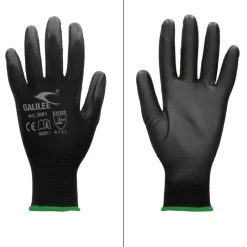 Arbeitshandschuhe 1 Paar mit PU-Beschichtung Schwarz Größe XXL-ECD Germany Discount