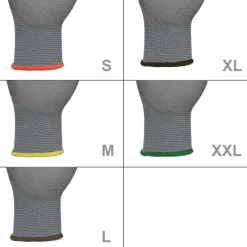 Arbeitshandschuhe 12 Paar mit PU-Beschichtung Grau Größe S-ECD Germany Online