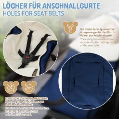 Babyfußsack 94x48x10 cm Blau aus Polyester Joyz-ECD Germany Hot