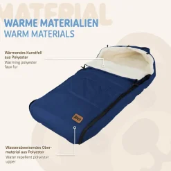Babyfußsack 94x48x10 cm Blau aus Polyester Joyz-ECD Germany Hot