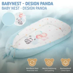 Babynest wendbarer Bezug 90x50 cm Hellblau aus Baumwolle Joyz-ECD Germany Hot