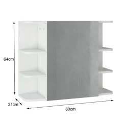 Badmöbel Set 2-Teilig modernen Stil Weiß aus Holz ML-Design-ECD Germany