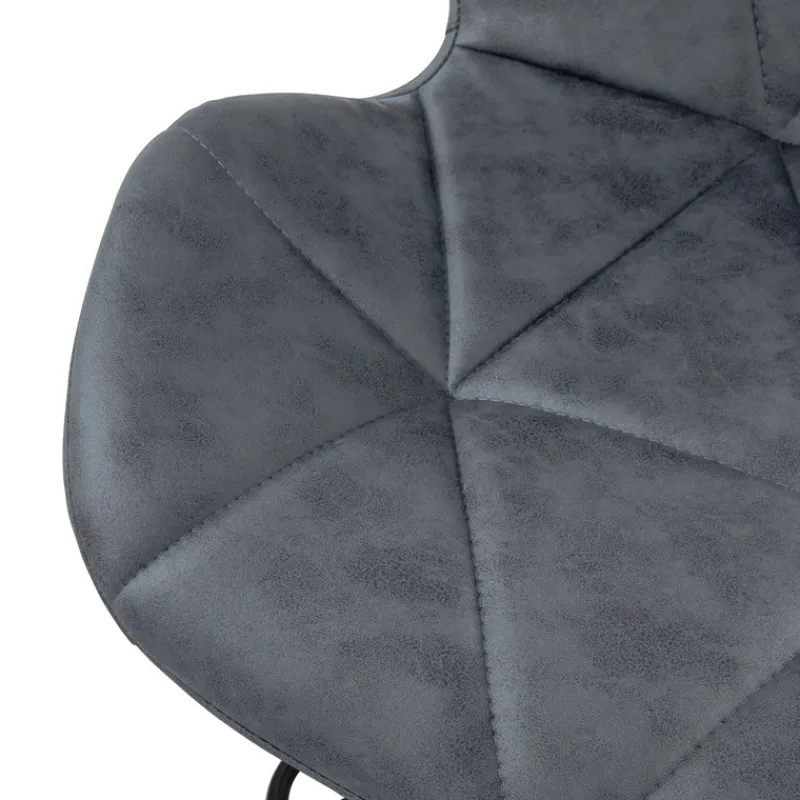 Barhocker 2er Set Anthrazit Kunstlederbezug mit Rückenlehne und Fußstütze höhenverstellbar 59-79cm ML-Design-ECD Germany Sale