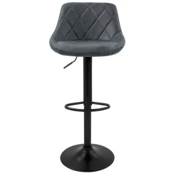 Barhocker 2er Set Anthrazit Kunstlederbezug mit Rückenlehne und Fußstütze höhenverstellbar 62-82 cm ML-Design-ECD Germany Online