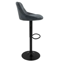 Barhocker 2er Set Anthrazit Kunstlederbezug mit Rückenlehne und Fußstütze höhenverstellbar 62-82 cm ML-Design-ECD Germany Online