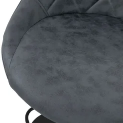 Barhocker 2er Set Anthrazit Kunstlederbezug mit Rückenlehne und Fußstütze höhenverstellbar 62-82 cm ML-Design-ECD Germany Online