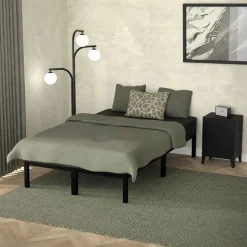 Bettgestell Doppelbett 120x200 cm aus Metall Schwarz mit Lattenrost ML-Design-ECD Germany New