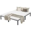 Bettgestell Doppelbett 160x200 cm aus Metall in Anthrazit mit Lattenrost ML-Design-ECD Germany New