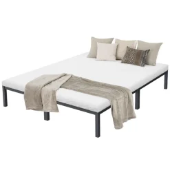 Bettgestell Doppelbett 160x200 cm aus Metall in Anthrazit mit Lattenrost ML-Design-ECD Germany New