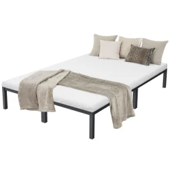 Bettgestell Doppelbett 140x200 cm aus Metall in Anthrazit mit Lattenrost ML-Design-ECD Germany Online