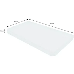 Bettgestell Einzelbett 90x200cm aus Kiefernholz in Hellgrau mit Lattenrost & Matratze H-10cm ML-Design-ECD Germany Best