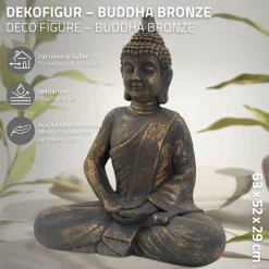 Buddha Figur 52x29x63 cm bronze aus Kunstharz-ECD Germany Best