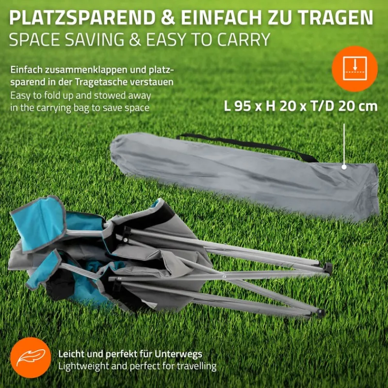 Campingstuhl 2er Set faltbar Grau-Blau klappbarer Angelstuhl mit Getränkehalter & Tragetasche-ECD Germany Sale