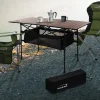 Campingtisch klappbar 118x55x64,5 cm Braun aus Aluminium Hauki-ECD Germany Outlet