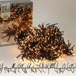 Cluster Lichterkette LED 11m, 1512 LEDs Warmweiß, 8 Leuchtmodi IP44 Innen/Außen-ECD Germany Hot