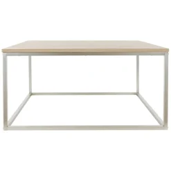 Couchtisch 80x80x40 cm Fischgrätenmuster Eichen-Optik mit Stahlgestell ML-Design-ECD Germany Clearance