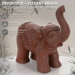 Deko Figur Elefant 36x19x39 cm Braun von ML-Design-ECD Germany Clearance