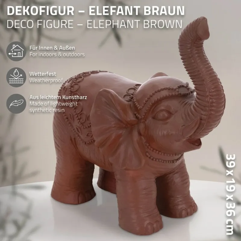 Deko Figur Elefant 36x19x39 cm Braun von ML-Design-ECD Germany Clearance