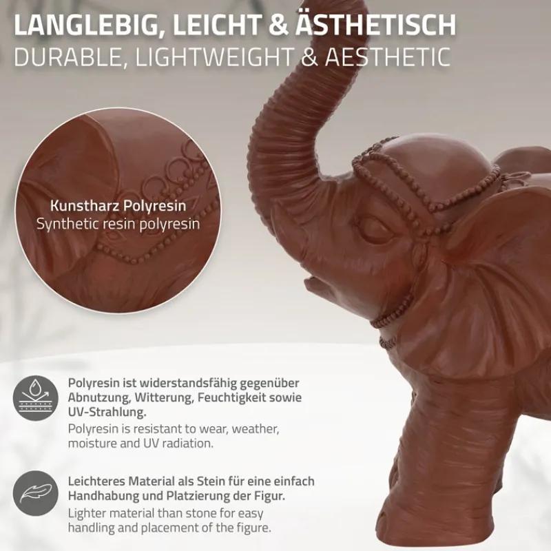Deko Figur Elefant 36x19x39 cm Braun von ML-Design-ECD Germany Clearance