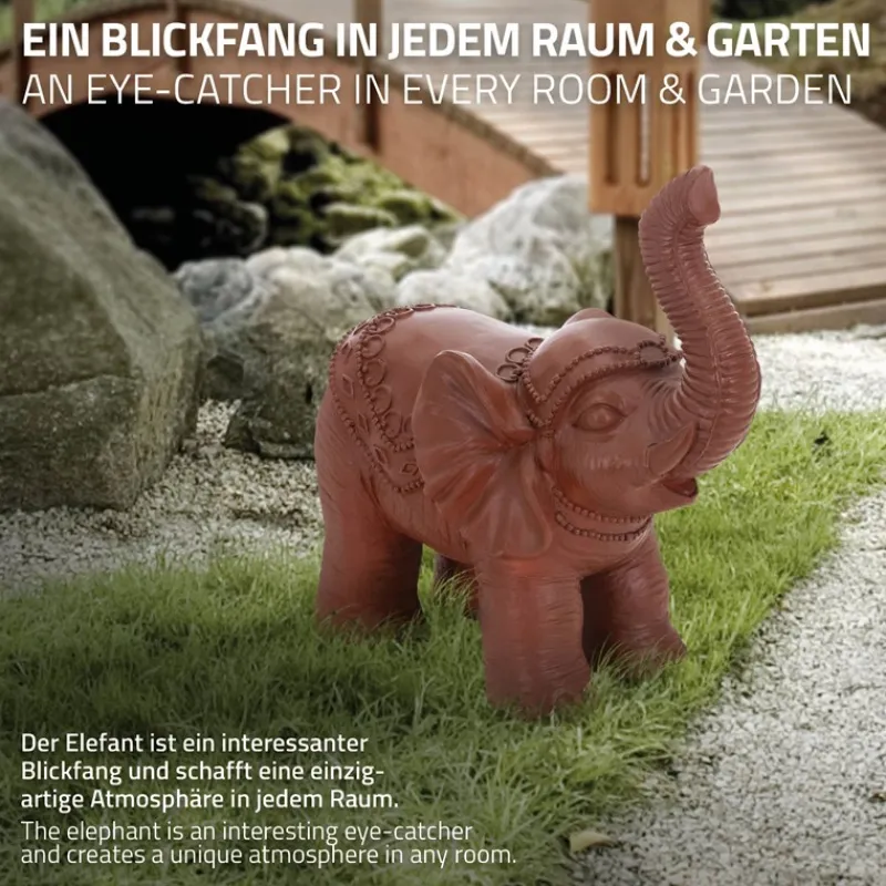 Deko Figur Elefant 36x19x39 cm Braun von ML-Design-ECD Germany Clearance