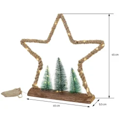 Deko LED Weihnachtsbaum aus Juteseil Standfigur 45 cm warmweiß mit Timerfunktion-ECD Germany Hot