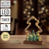 Deko LED Weihnachtsbaum aus Juteseil Standfigur 30 cm warmweiß mit Timerfunktion-ECD Germany Hot