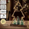 Deko LED Weihnachtsbaum aus Juteseil Standfigur 45 cm warmweiß mit Timerfunktion-ECD Germany Outlet