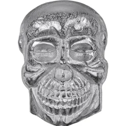 Deko Skull Totenkopf Wandskulptur Silber 42x30 cm mit Nickel Finish aus Aluminium WOMO-Design-ECD Germany Online