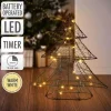 Deko Weihnachtsbaum mit 20 warmweißen LEDs Schwarz aus Metall-ECD Germany Online