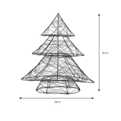 Deko Weihnachtsbaum mit 20 warmweißen LEDs Schwarz aus Metall-ECD Germany Online