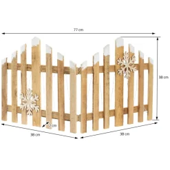 Deko Weihnachtszaun mit LED Natur 77x38 cm aus Holz Timer-ECD Germany Sale