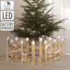 Deko Weihnachtszaun mit LED natur 98x39 cm aus Holz inkl. Vogelhäuschen-ECD Germany