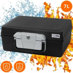 Dokumentenbox DIN A4 39x33x16 cm 7L Feuerfeste wasserdichte Dokumentenkassette-ECD Germany Online