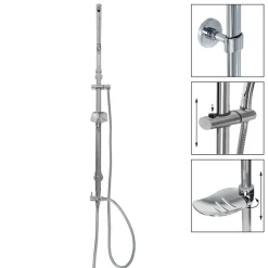 Duscharmatur 105 cm chrom für Regenduschen Oval-ECD Germany Best