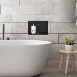 Duschnische 30x20 cm Schwarz aus Edelstahl Wandnische Duschablage LuxeBath-ECD Germany Hot