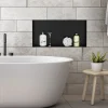 Duschnische 60x30 cm Schwarz aus Edelstahl Unterputz Rahmen Wandnische Duschablage LuxeBath-ECD Germany Hot